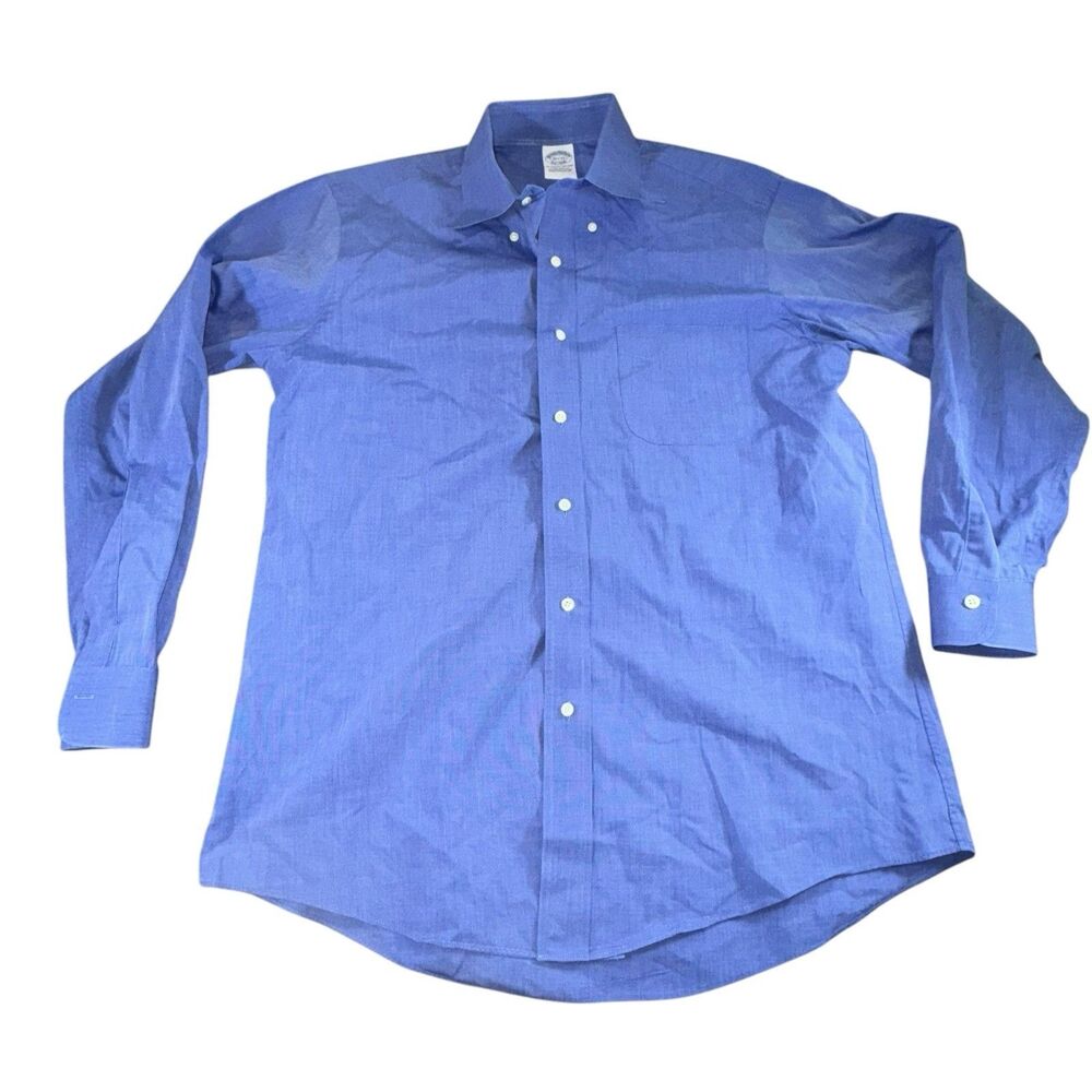 Brooks Brothers Regent Blue Button-Down Collar Size 16.5-33 Ex Slim Dress Shirt